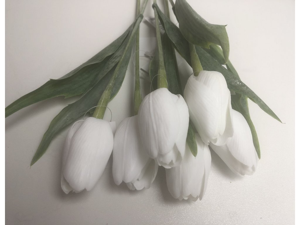 Umělé tulipány bílé